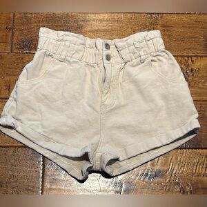 Day+Moon High Waisted Cream Shorts